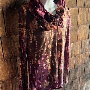 XCVI Purple and Brown Tie-Dye Hoodie